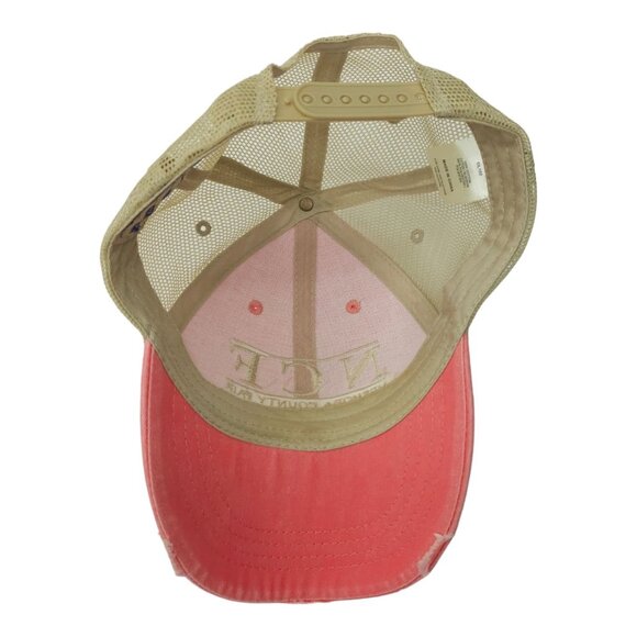 Neshoba County Fair NCF Distressed Mesh Snapback Cap Trucker Baseball Hat Coral - Picture 5 of 13